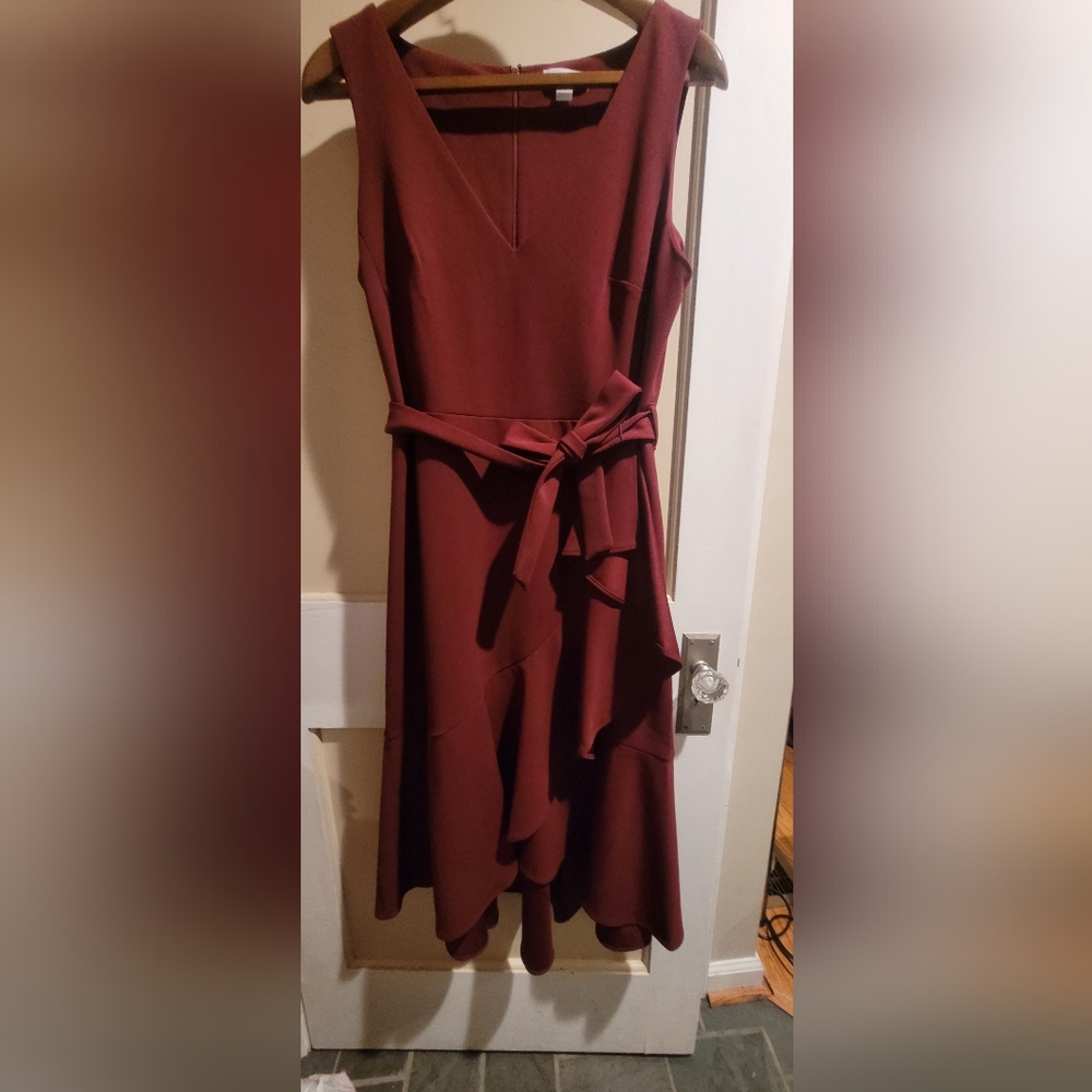 Calvin Klein Sleeveless  Dress in Burgundy Size 14 Stunning